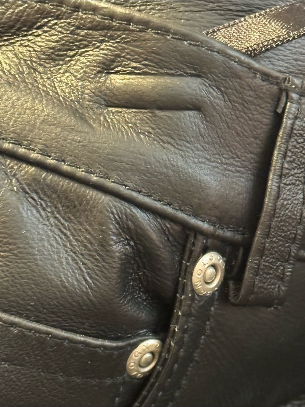 Vintage Newport News Genuine Leather Pants Women's size 6 High Rise Straight Leg - Picture 8 of 9